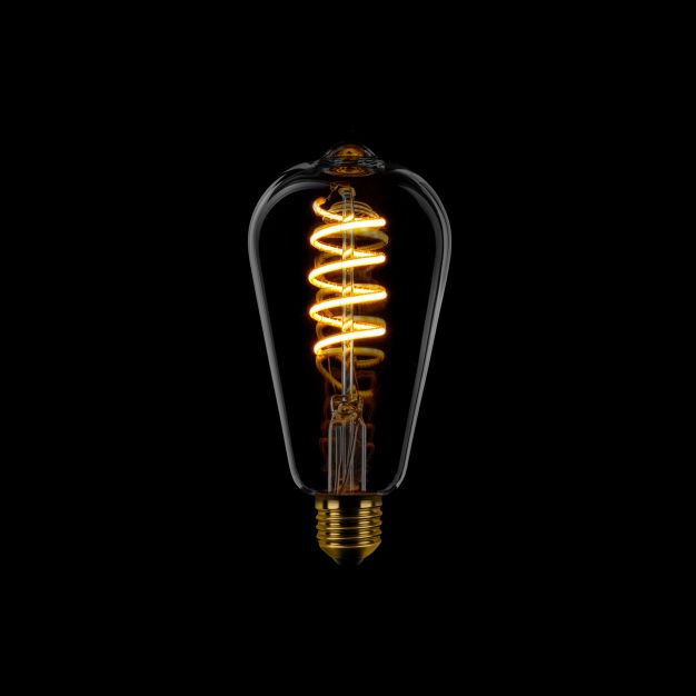 ETH Edison Spiral LED Filament ST64 - E27 - 8W dimbaar - 1800K – gerookt