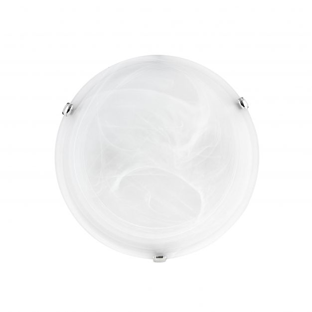 Nova Luce Giorno - plafondverlichting - Ø 30 x 8 cm - albast en chroom