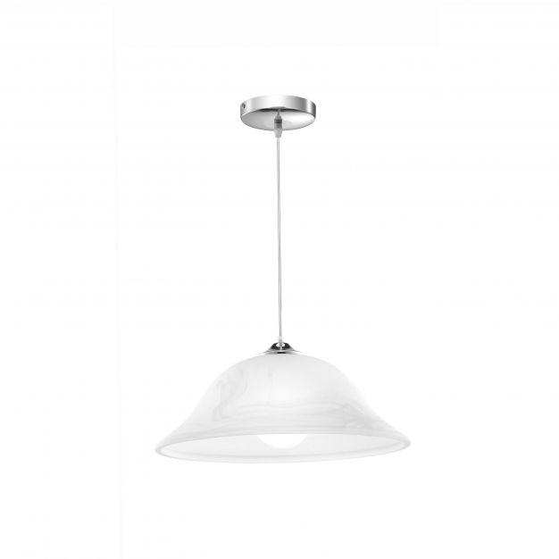 Nova Luce Prego - hanglamp - Ø 30 x 100 cm - albast en chroom