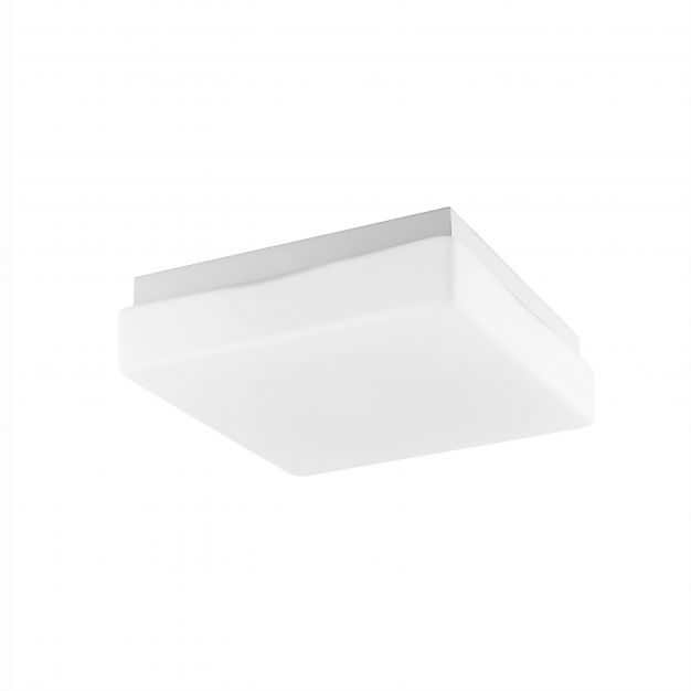 Nova Luce Cube - plafondlamp badkamer - 25 x 25 x 7,5 cm - IP44 - wit