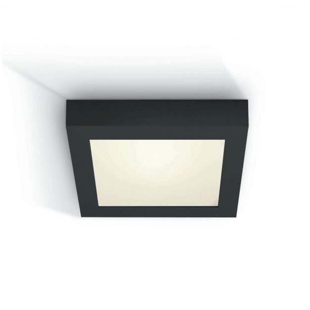 ONE Light LED Panel Plafo Square - plafondverlichting - 22 x 22 x 3,9 cm - 22W LED incl. - IP40 - zwart