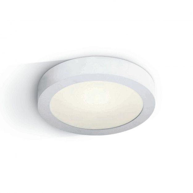 ONE Light LED Plafo Round - plafondverlichting - Ø 30 x 3,9 cm - 30W LED incl. - IP40 - wit - warm witte lichtkleur