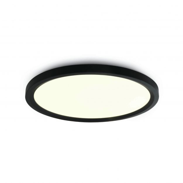 ONE Light LED Slim Line Plafo - plafondverlichting - Ø 40 x 5,5 cm - 40W LED incl. - zwart
