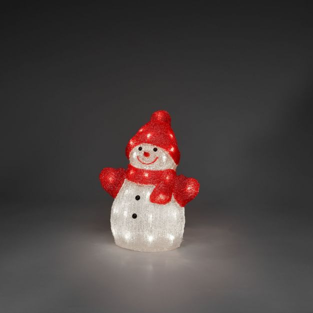 Konstsmide kerstverlichting - sneeuwman - 25 x 18 x 32 cm - IP44 - rood en wit