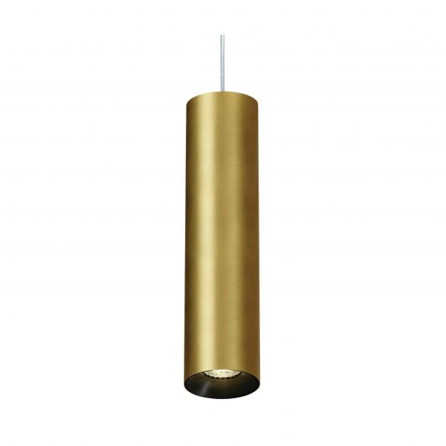 ONE Light Cylinder - hanglamp - Ø 7,5 x 240 cm - geborsteld messing