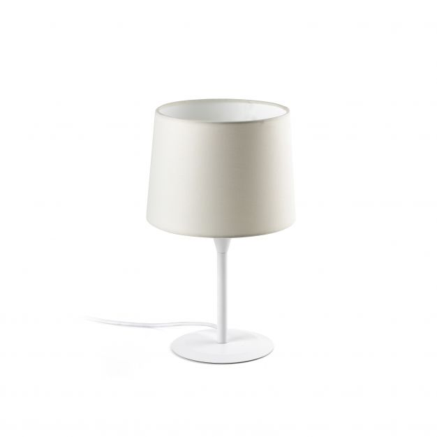 Faro Conga - tafellamp - Ø 21,5 x 44,5 cm - wit en beige
