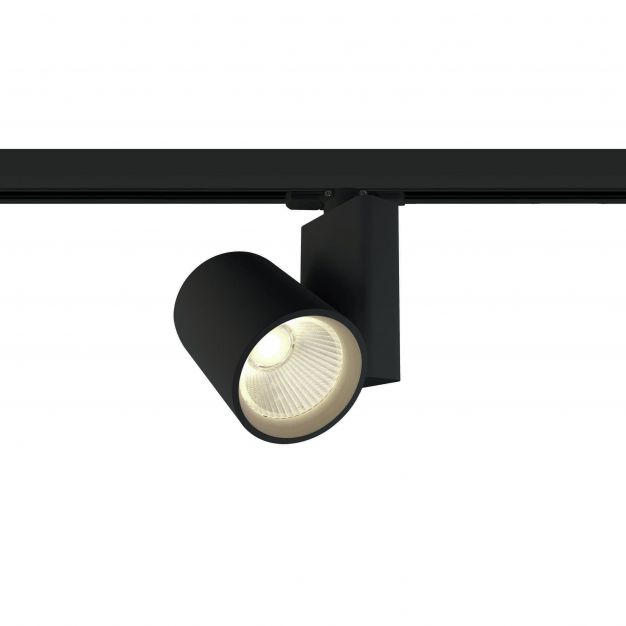 ONE Light COB Track Spot - rail spot met COB LED - 3-fase railsysteem - Ø 9 x 14 cm - 30W LED incl. - zwart - warm witte lichtkleur
