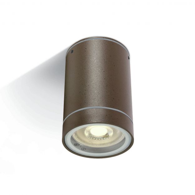 ONE Light GU10 Outdoor Cylinders - buiten plafondverlichting - Ø 6,5 x 9,5 cm - IP54 - roestbruin