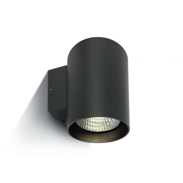 ONE Light Outdoor Wall Cylinders High Power - buiten wandverlichting - 14 x 18 x 18,5 cm - 20W dimbare LED incl. - IP65 - antraciet - witte lichtkleur