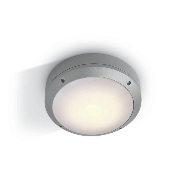 ONE Light Round E27 Outdoor - buiten plafond/wandverlichting - Ø 26,5 x 8,8 cm - IP54 - grijs
