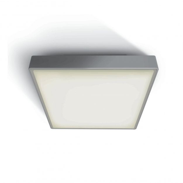 ONE Light E27 Plafo Outdoor Square - buiten plafondverlichting - 29,5 x 29,5 x 10,5 cm - IP65 - grijs