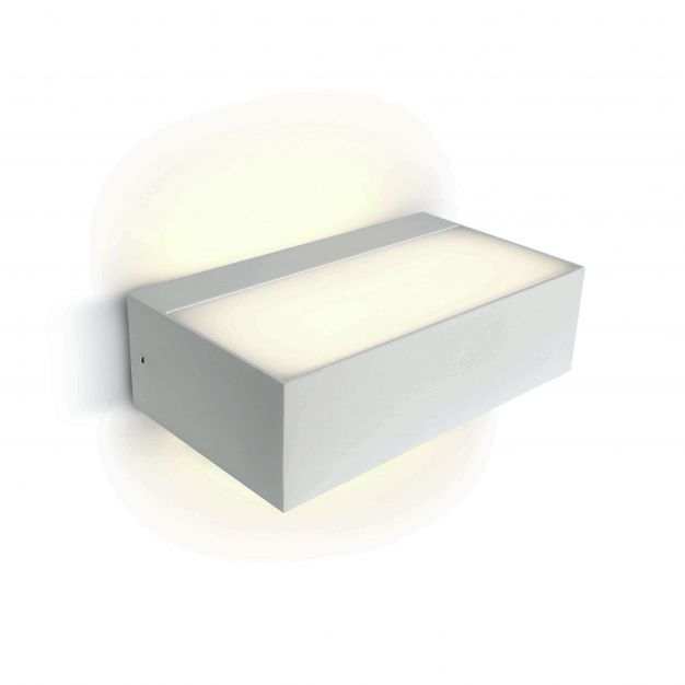 ONE Light Outdoor Wall Up & Down Lights - buiten wandverlichting - 20,7 x 11 x 6 cm - 2 x 4,5W LED incl. - IP54 - wit