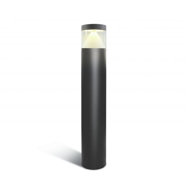 ONE Light LED Bollards Range - tuinpaal - Ø 16 x 100 cm - 20W LED incl. - IP65 - antraciet - warm witte lichtkleur