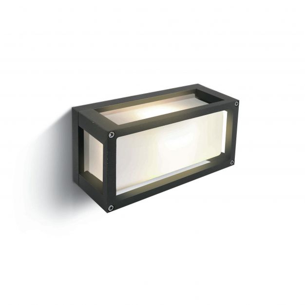 ONE Light Outdoor E27 Square - buiten wandverlichting - 25 x 9,5 x 12,5 cm - IP54 - antraciet
