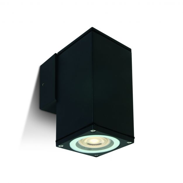 ONE Light GU10 Outdoor Cubes - buiten wandverlichting - 6,3 x 6,3 x 13,5 cm - IP54 - zwart