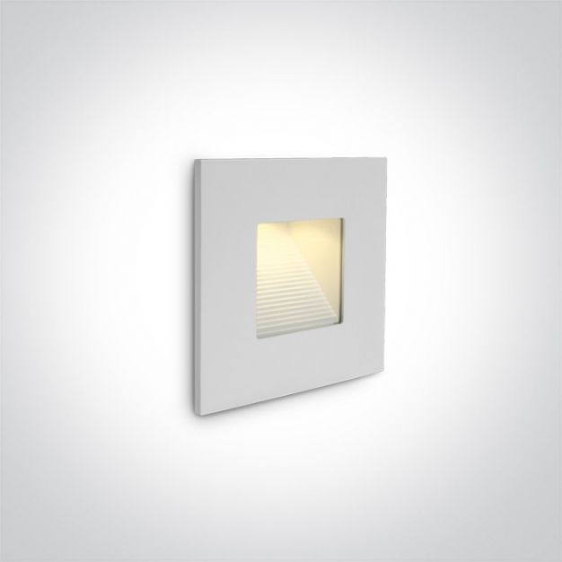 ONE Light Indoor/outdoor Dark Light Wall Recessed - inbouw wandverlichting - 8,5 x 8,5 x 3,2 cm - 1W LED incl. - IP44 - wit