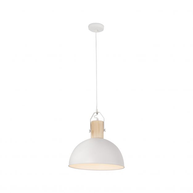 Faro Margot - hanglamp - Ø 41,5 x 20 cm - mat wit en lichtbruin