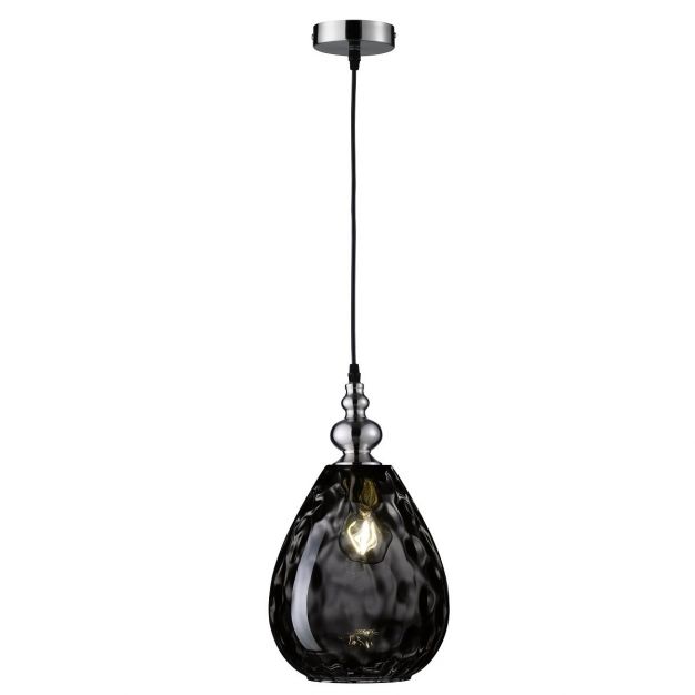 Fischer & Honsel Uller - hanglamp - Ø 20 x 140 cm - zwart