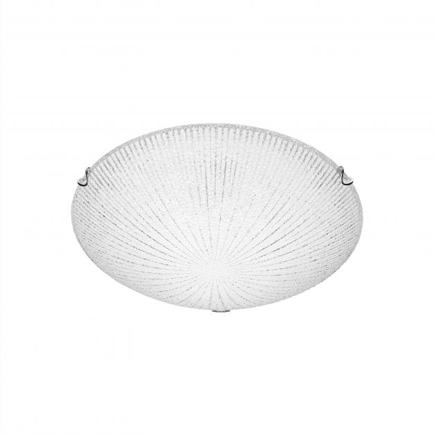 Nova Luce Shell - plafondverlichting - Ø 30 x 8 cm - wit en chroom