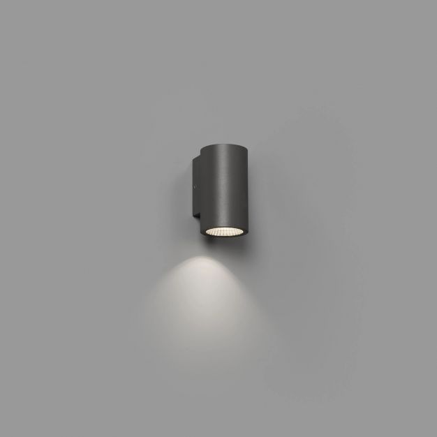 Faro Thon - wandverlichting - 14 x 17,5 x 18,5 cm - 15W LED incl. - IP55 - mat zwart