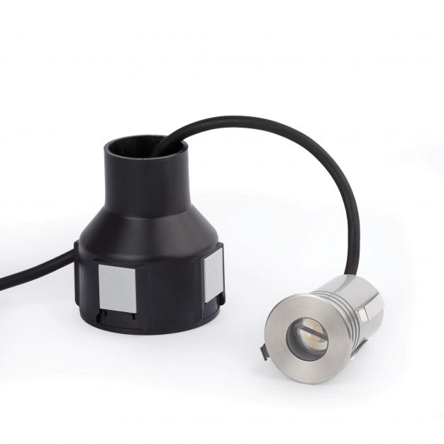 Faro Curtis Asimetric - ronde grondspot voor buiten - Ø 55 mm, Ø 80 mm inbouw - 2W LED incl. - IP67 - satijn inox