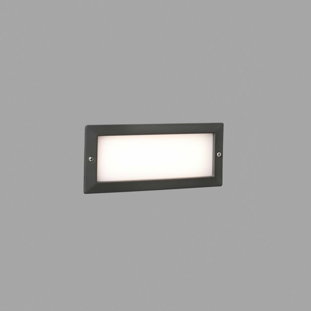 Faro Stripe - inbouw wandverlichting - 23,3 x 7,7 x 10 cm - 5W LED incl. - IP54 - donkergrijs
