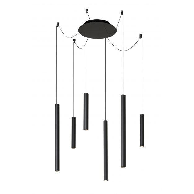 Lucide Lorenz - hanglamp - 120 x 120 x 130 cm - 6 x 4W dimbare LED incl. - zwart