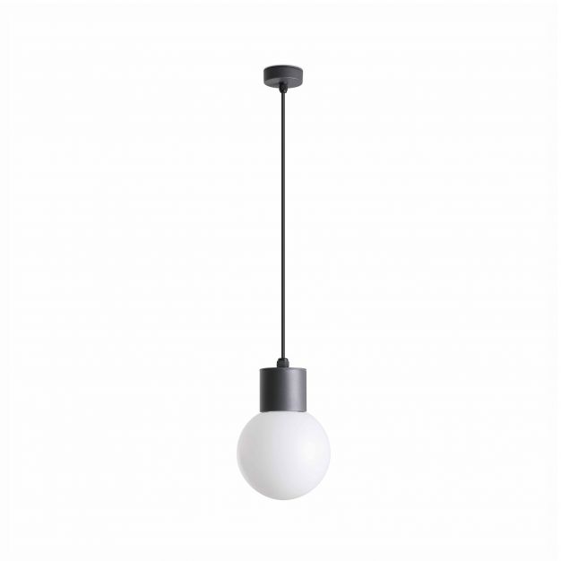 Faro Moon - hanglamp - Ø 18 x 153,5 cm - IP44 - donkergrijs