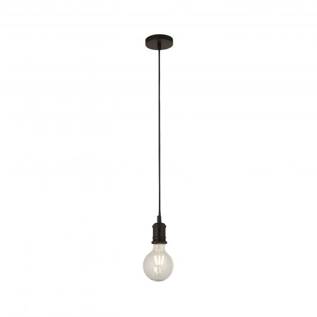 Searchlight Suspension - hanglamp - Ø 9,8 x 150 cm - mat zwart