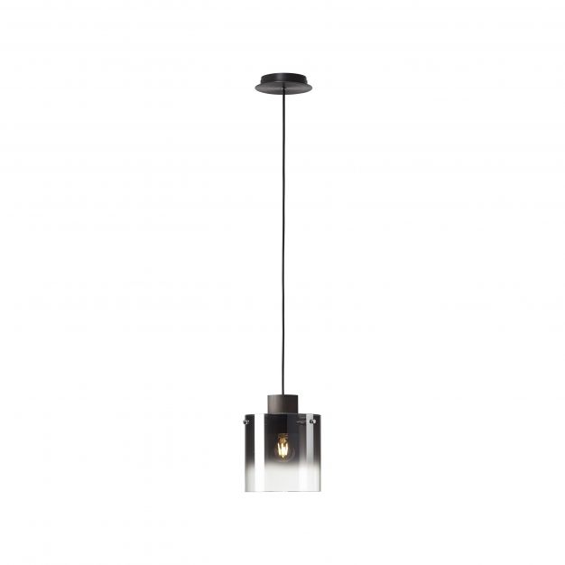 Brilliant Beth - hanglamp - Ø 20 x 120 cm - koffie en rookglas