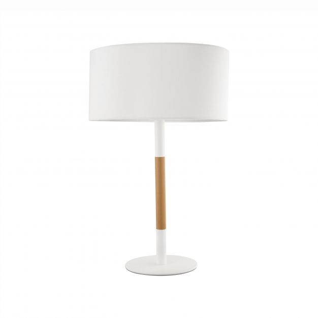 Nova Luce Arrigo - tafellamp - Ø 30 x 48 cm - wit en bruin