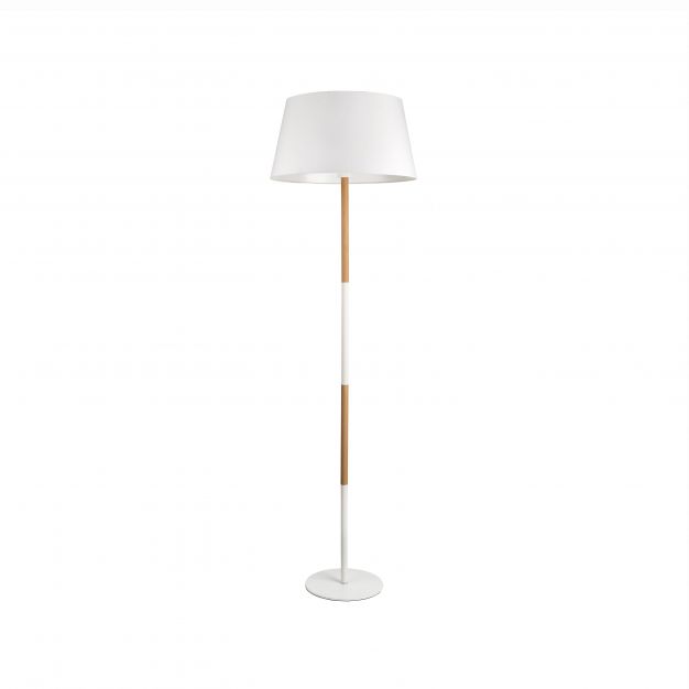 Nova Luce Arrigo - staanlamp - 155 cm - wit en bruin