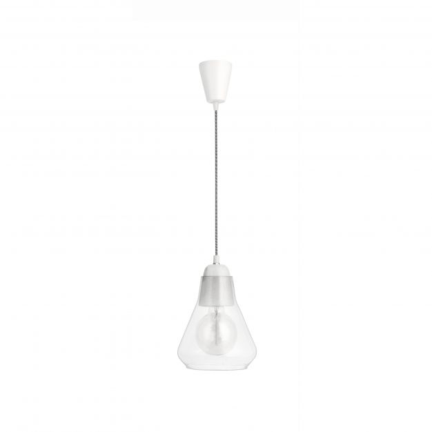 Nova Luce Marmol - hanglamp - Ø 30 x 120 cm - transparant en wit