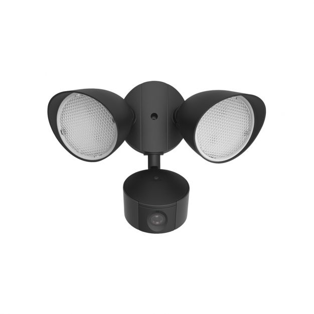 Lutec Draco - buiten wandlamp met camera en sensor - 23 x 16 x 19 cm - 20W LED incl. - IP54 - zwart