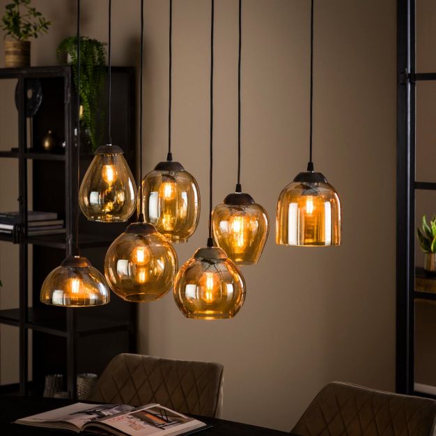 Vico Mix - hanglamp - 100 x 30 x 150 cm - oud zilver
