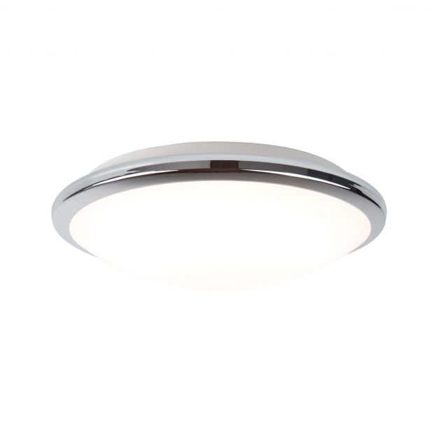 Searchlight Bathroom Flush - plafondlamp badkamer - Ø 30 x 8,5 cm - 12W dimbare LED incl. - IP44 - chroom