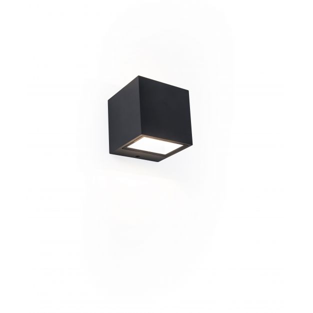 Lutec Gemini - buiten wandlamp - 8,8 x 8,5 x 8,6 cm - 9W LED incl. - IP54 - zwart 