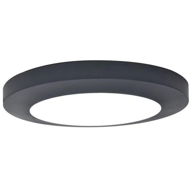 Lutec Kayah - plafondverlichting - Ø 30,5 x 4 cm - 16,5W LED incl. - IP54 - donker grijs 