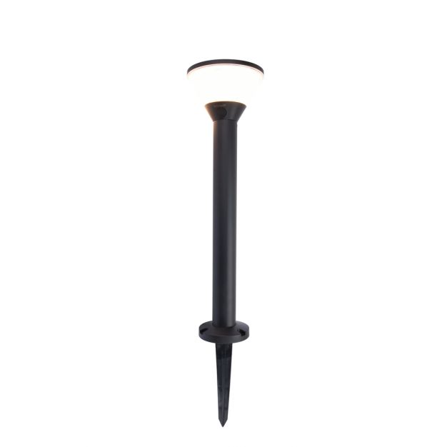 Lutec Karlo - grondspot op piek op zonne-energie met bewegingsmelder- slimme verlichting - Lutec Connect - Ø 13 x 45 cm - 6,8W LED incl. - IP44 - zwart