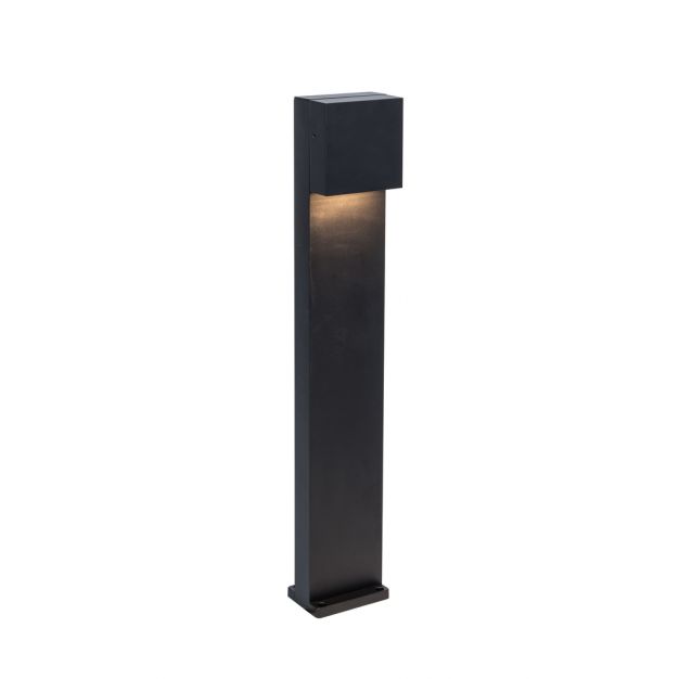 Lutec Gemini XF -  tuinpaal - 9,2 x 11 x 65 cm - 9,5W LED incl. - zwart - warm wit