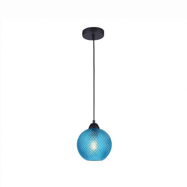 Nova Luce Porto - hanglamp - Ø 18 x 140 cm - blauw