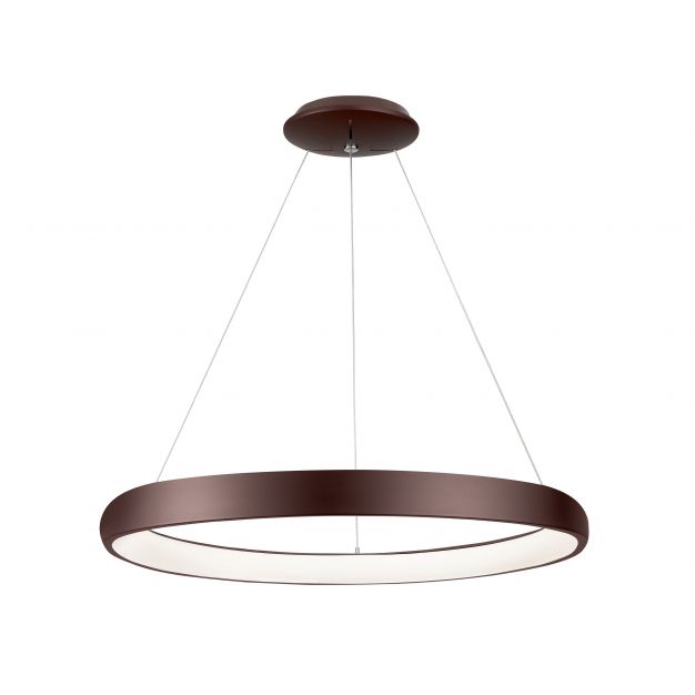 Nova Luce Albi - hanglamp - Ø 61 x 120 cm - 50W dimbare LED incl. - koffie bruin