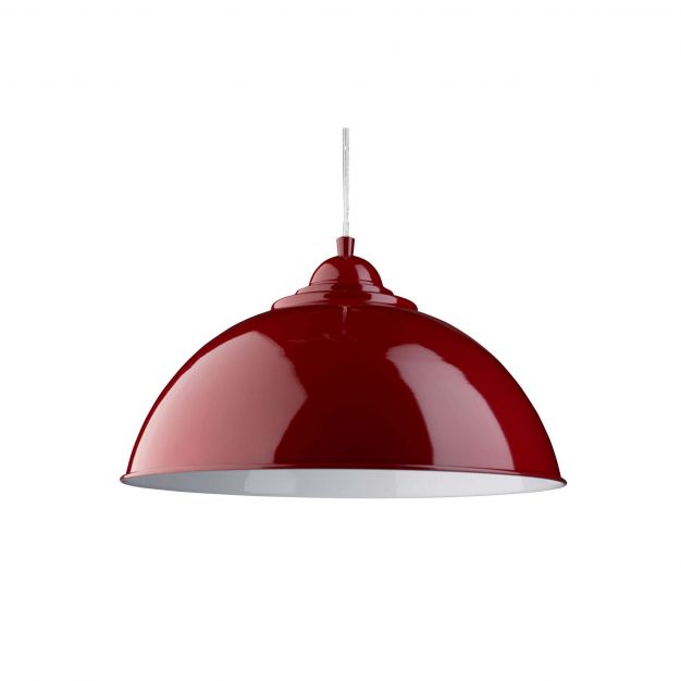 Searchlight Fusion - hanglamp - Ø 34 x 130 cm - glanzend rood