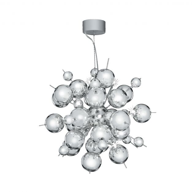 Searchlight Molecule - hanglamp - Ø 53 x 130 cm - chroom