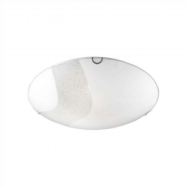 Nova Luce Quale - plafondverlichting - Ø 30 x 8 cm - wit en chroom