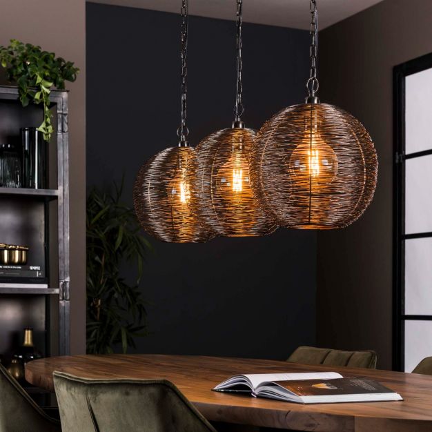 Vico Web - hanglamp - 125 x 33 x 150 cm - zwart nikkel