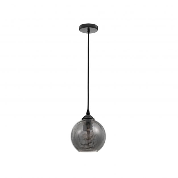 Nova Luce Adelina - hanglamp - Ø 14 x 125 cm - gerookt