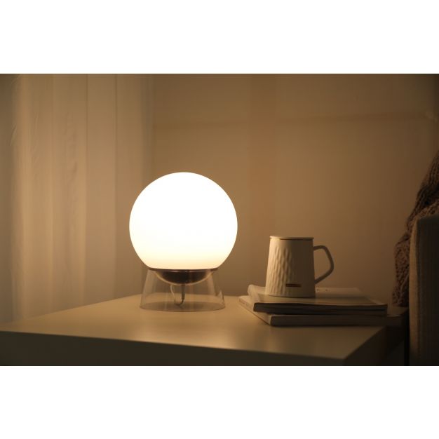 Lutec Globe - tafellamp - slimme verlichting - Lutec Connect - Ø20 x 24,9 cm - 11,5W LED incl. - dimfunctie en instelbare lichtkleur via app - zwart