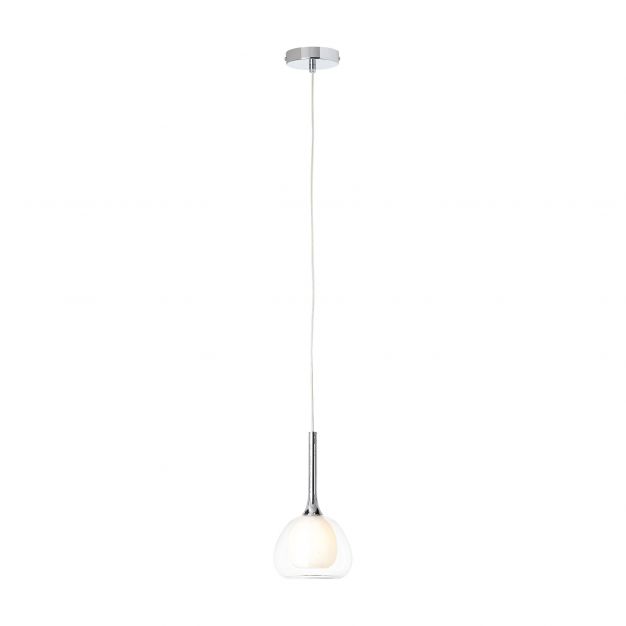 Brilliant Hadan - hanglamp - Ø 16 x 126 cm - wit en chroom