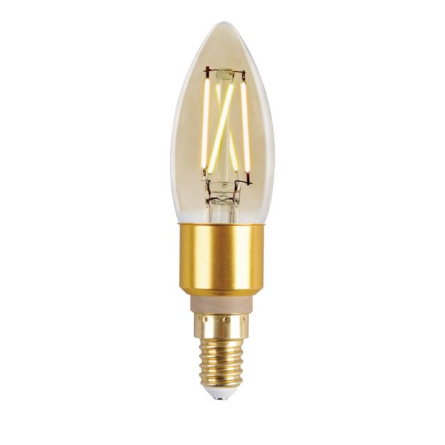 Lutec Smart LED lamp - Lutec Connect - Ø 3,5 x 12,1 cm - E14 - 4,2W - dimfunctie via app - 2200 tot 5500K - amber